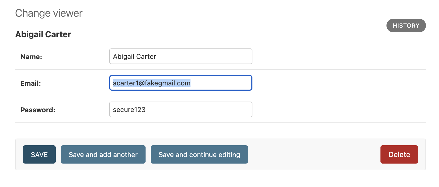 The updated email address of your viewer.